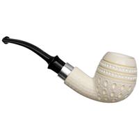 IMP Meerschaum Lattice Bent Egg with Silver (with Case)