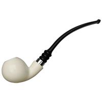 IMP Meerschaum Smooth Bent Apple with Silver (with Case and Churchwarden Stem)