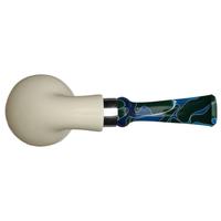 IMP Meerschaum Smooth Bent Apple with Silver (with Case and Churchwarden Stem)