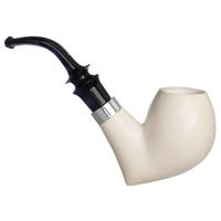 IMP Meerschaum Smooth Bent Egg with Silver (with Case and Churchwarden Stem)