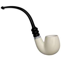 IMP Meerschaum Smooth Bent Billiard Churchwarden (with Case)