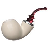 IMP Meerschaum Smooth Reverse Calabash Bent Apple with Silver (with Case)