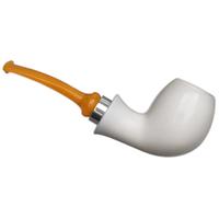 IMP Meerschaum Smooth Bent Egg with Silver (with Case)
