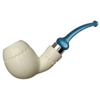 IMP Meerschaum Smooth Bent Egg with Silver (with Case and Churchwarden Stem)