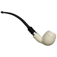 IMP Meerschaum Smooth Bent Egg with Silver (with Case and Churchwarden Stem)