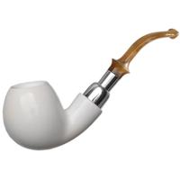 IMP Meerschaum Smooth Bent Apple with Silver (with Pocket Case)