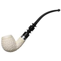 IMP Meerschaum Rusticated Bent Billiard with Silver (with Case)