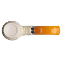 IMP Meerschaum Rusticated Bent Billiard with Silver (with Case)