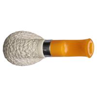 IMP Meerschaum Rusticated Bent Billiard with Silver (with Case)
