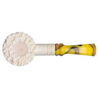 IMP Meerschaum Rusticated Bent Dublin with Silver (with Case and Churchwarden Stem)