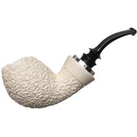 IMP Meerschaum Rusticated Reverse Calabash Bent Egg with Silver (with Case)