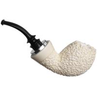 IMP Meerschaum Rusticated Reverse Calabash Bent Egg with Silver (with Case)