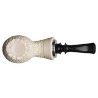 IMP Meerschaum Rusticated Reverse Calabash Bent Egg with Silver (with Case)