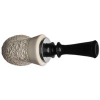 IMP Meerschaum Rusticated Reverse Calabash Bent Egg with Silver (with Case)
