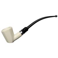 IMP Meerschaum Smooth Paneled Bent Dublin Sitter with Silver (with Case and Churchwarden Stem)