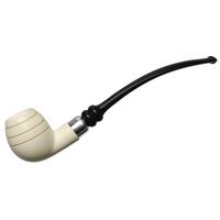 IMP Meerschaum Smooth Bent Apple Churchwarden with Silver (with Case)