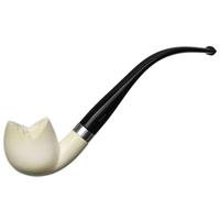 IMP Meerschaum Smooth Bent Apple with Silver (with Case and Churchwarden Stem)