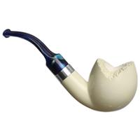 IMP Meerschaum Smooth Bent Apple with Silver (with Case and Churchwarden Stem)