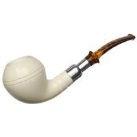IMP Meerschaum Spot Carved Rhodesian with Silver (with Case)