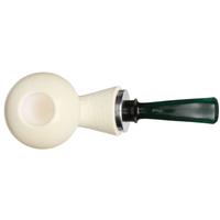 IMP Meerschaum Partially Rusticated Reverse Calabash Calabash with Silver (with Case)
