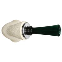 IMP Meerschaum Partially Rusticated Reverse Calabash Calabash with Silver (with Case)