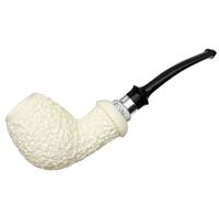 IMP Meerschaum Rusticated Bent Egg with Silver (with Case)