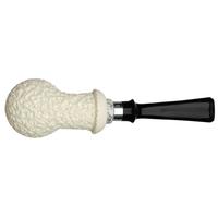 IMP Meerschaum Rusticated Bent Egg with Silver (with Case)