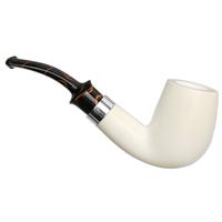 IMP Meerschaum Smooth Bent Billiard with Silver (with Churchwarden Stem and Case)