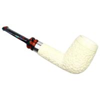 IMP Meerschaum Partially Rusticated Billiard with Silver (with Case)