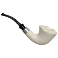 IMP Meerschaum Rusticated Bent Dublin with Silver (with Case)
