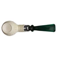 IMP Meerschaum Partially Rusticated Bent Egg with Silver (with Case)