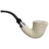IMP Meerschaum Rusticated Bent Dublin with Silver (with Pocket Case)
