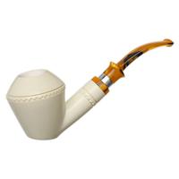 IMP Meerschaum Smooth Rhodesian Sitter with Silver (with Case)