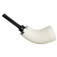 IMP Meerschaum Smooth Reverse Calabash Horn with Silver (with Pocket Case)