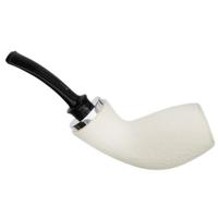 IMP Meerschaum Rusticated Reverse Calabash Horn with Silver (with Case)