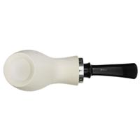 IMP Meerschaum Rusticated Reverse Calabash Horn with Silver (with Case)