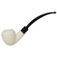 IMP Meerschaum Partially Rusticated Rhodesian with Silver (with Case and Extra Stem)