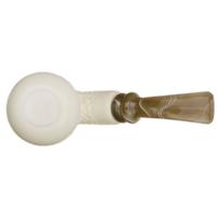 IMP Meerschaum Partially Rusticated Rhodesian with Silver (with Case and Extra Stem)