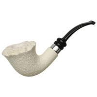 IMP Meerschaum Rusticated Bent Dublin with Silver (with Case)