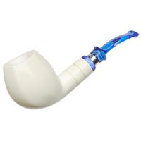 IMP Meerschaum Smooth Paneled Bent Egg with Silver (with Case)
