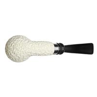 IMP Meerschaum Partially Rusticated Bent Billiard with Silver (with Case)