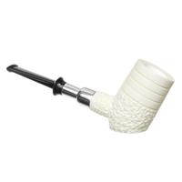 IMP Meerschaum Partially Rusticated Poker with Silver (with Case)