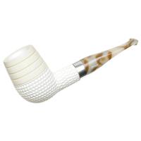 IMP Meerschaum Carved Billiard with Silver (with Case and Extra Stem) (9mm)