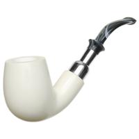 IMP Meerschaum Smooth Bent Billiard with Silver (with Pocket Case)