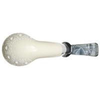 IMP Meerschaum Lattice Bent Apple with Silver (with Pocket Case)