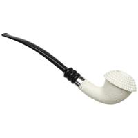 IMP Meerschaum Rusticated Calabash with Silver (with Case and Churchwarden Stem)