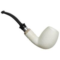 IMP Meerschaum Rusticated Bent Egg with Silver (with Case)