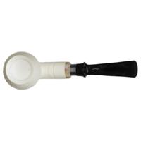 IMP Meerschaum Rusticated Bent Egg with Silver (with Case)