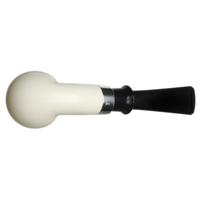 IMP Meerschaum Spot Carved Bent Billiard with Silver (with Case and Churchwarden Stem)