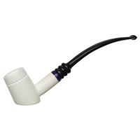 IMP Meerschaum Spot Carved Poker with Silver (with Case and Churchwarden Stem)